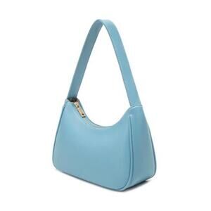 Light Blue Hobo Shoulder Bag Mini Vegan Leather Trendy Style Purse
